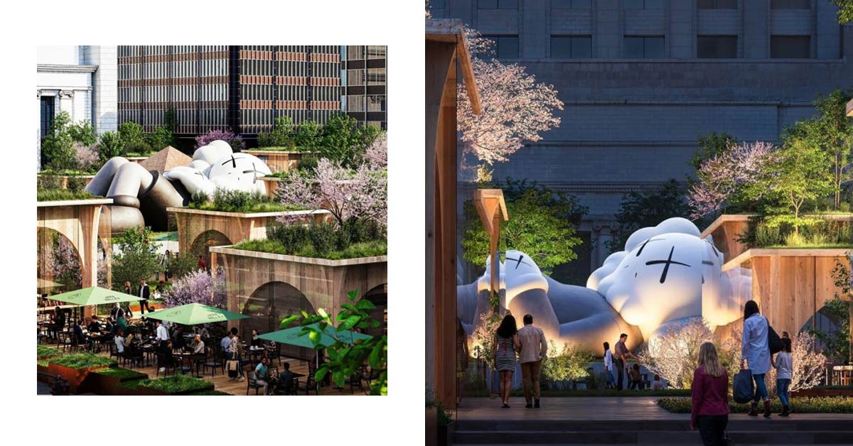 巨大KAWS降落東京！日本全新地標「有樂町公園」，找來LV設計師操刀