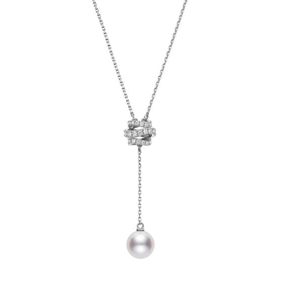 MIKIMOTO Day and Night 系列，南洋黃金珍珠18K白金鑽石串鍊，1,450,000元。