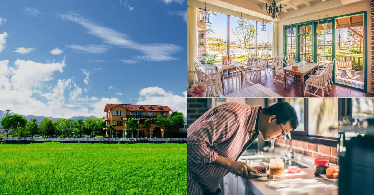 宜蘭民宿推薦「Sunday home」,歐洲莊園矗立稻田中央,豐盛早餐食材全部自家種的菜