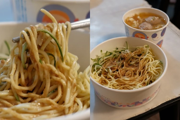 涼麵則是另一種個性，麵條Q彈帶韌，入口時有嚼勁卻不黏牙，真正的靈魂是那一勺自製辣醬，花椒的香氣在舌尖蔓延，微麻的刺激在夜裡格外清醒。