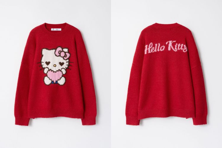 Pazzo聯名Hello Kitty！一眼就讓人會心一笑的系列，使用寬鬆版型搭配親膚磨毛針織，穿起來沒有負擔。