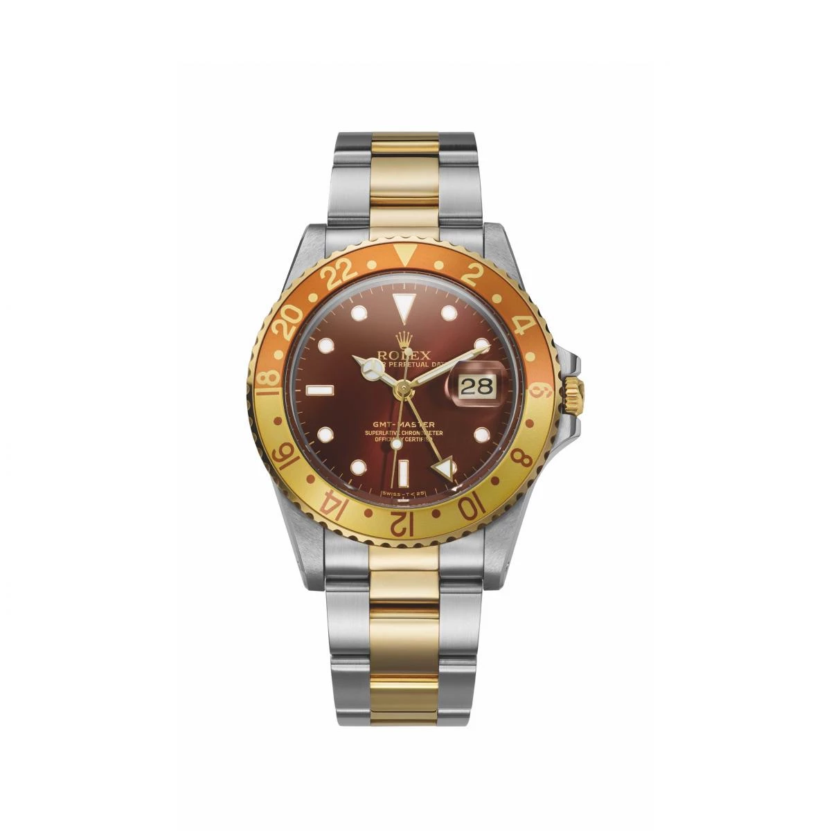 GMT-Master II，黃金鋼款，金棕雙色字圈，1979年，型號16753。