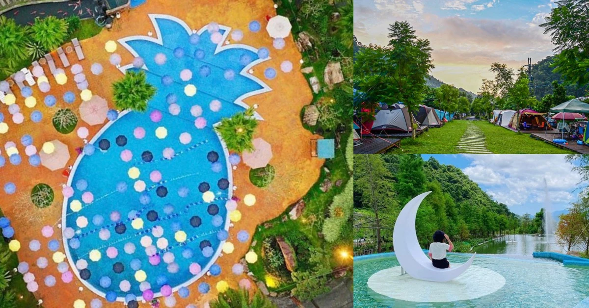 森林系網美最愛！宜蘭「鳳梨屋水上莊園」五星級營區，鳳梨泳池、水上鞦韆讓妳露營也像在度假！