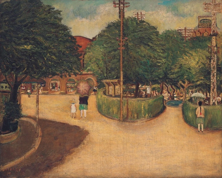陳澄波,《夏日街景》,1927,油彩、畫布, 79 × 98公分,臺北市立美術館典藏。