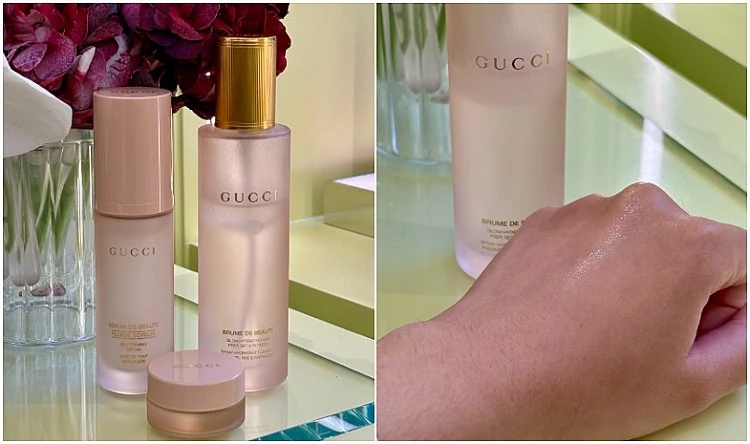 BRUME DE BEAUTÉ 精粹噴霧,NTD2,900;SÉRUM DE BEAUTÉ FLUIDE SOYEUX 絲潤柔光妝前乳,NTD2,250