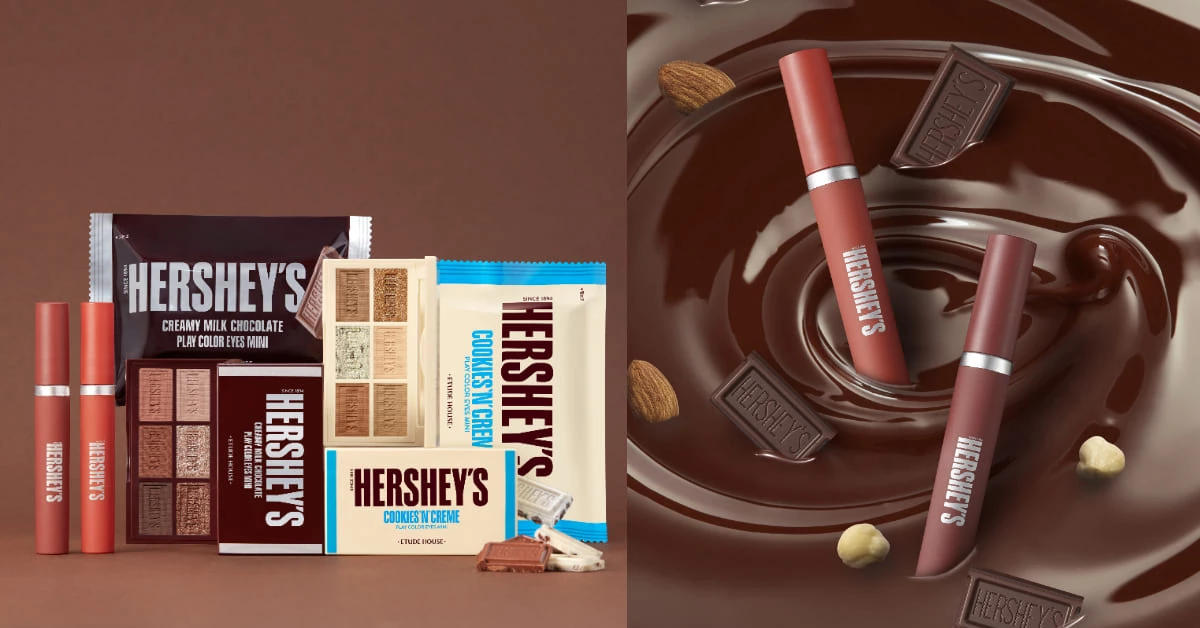 HERSHEY'S變彩妝！ETUDE HOUSE推情人節聯名，連唇膏都有榛果巧克力香 
