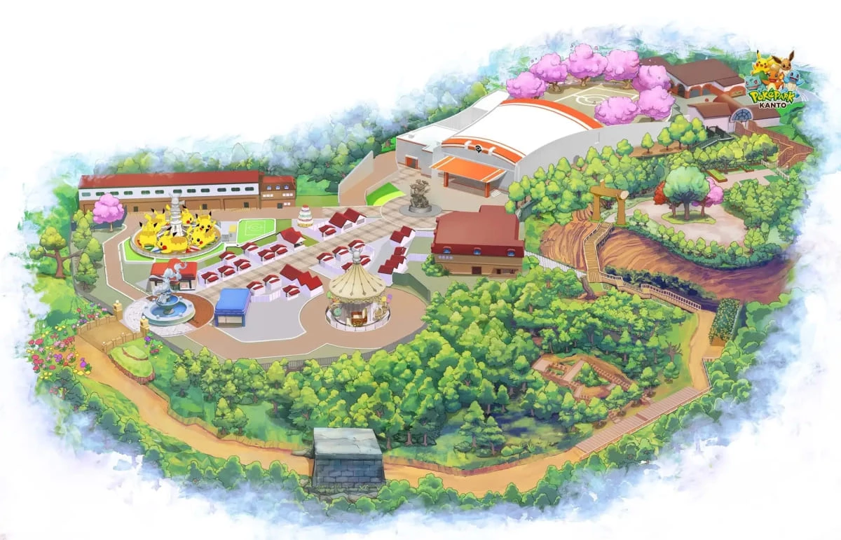 寶可夢首座常設型主題樂園「PokéPark KANTO」，地點就位在日本東京多摩丘陵地區讀賣樂園的一角，占地約 2.6 公頃。