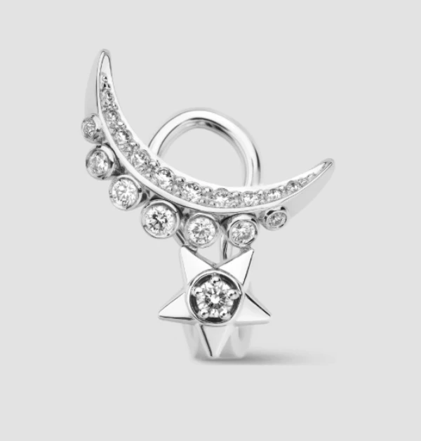 Chanel「Lune」18K白金鑽石單邊耳環,NTD 183,000