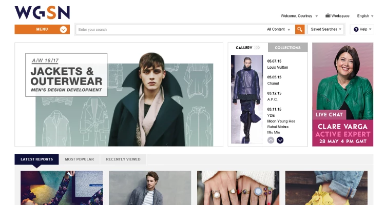 WGSN(Worth Global Style Network),是一家來自英國的全球趨勢預測機構,主要提供服務涵蓋時尚、設計、生活、美容、零售…等多元領域產業的未來趨勢分析與商業資訊。