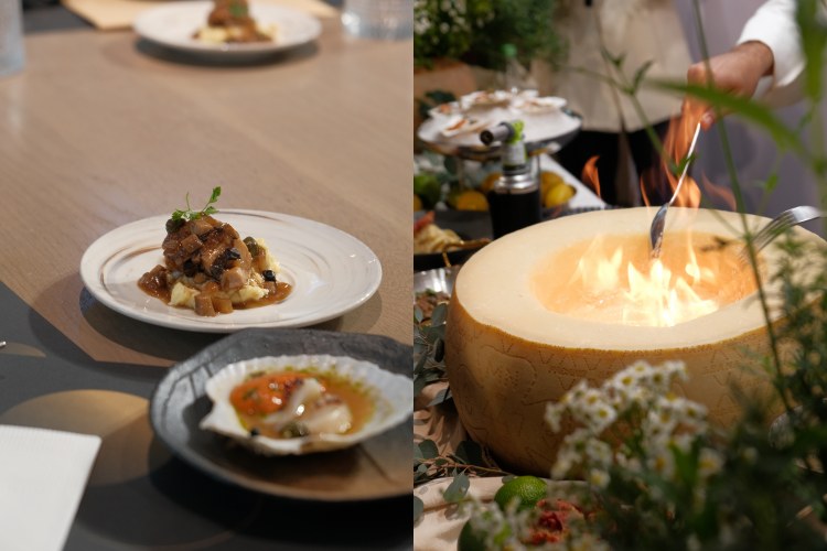 帕達諾起司義大利麵的經典調性，最後以浪漫收尾的提拉米蘇帶回義式節奏。選用義大利與國際頂級食材，把南北義截然不同的風景放進每一道層次裡。