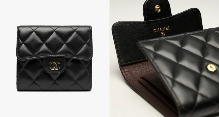 這款 Chanel 經典小型口蓋皮夾,經典不過時,以柔軟小羊皮打造經典菱格紋,搭配細膩光澤的金屬 雙C Logo 點綴,散發低調奢華感。