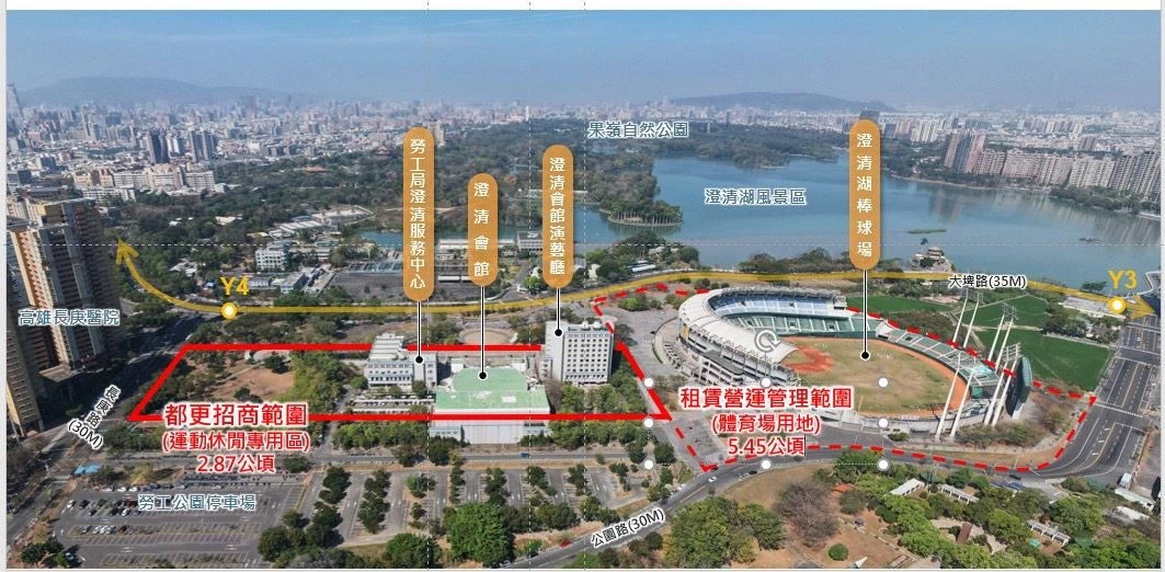 未來,高雄捷運黃線將於球場南北兩側設置 Y3、Y4 站(長庚醫院),可大幅提升交通便利性並因應休閒園區未來運量。在改善場地使用性的同時,也能提升澄清湖棒球場國際競爭力,並大幅增加大樹區的便利性。屆時完工後,園區將成為高雄重量級新地標,並串連 2028 年即將開幕的富邦凹子底漢神三館,帶動北高雄的經濟發展,為高雄體育事業注入新的活力。