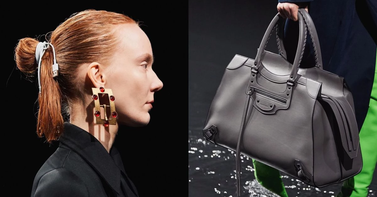 「機車包」再次回歸!Balenciaga 2020年秋冬吹怪誕風「Iphone線變髮圈」、「秀場前三排淹大水」超吸睛