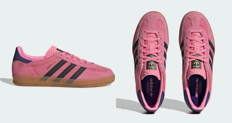 adidas Gazelle最初源自足球鞋設計,如今已成為街頭時尚中的經典代表,這款復刻自1991 年的標誌性版本,以細緻絨面革鞋身呈現,粉色調搭配對比色三條紋,保留復古輪廓之餘,也多了一分輕快活力。