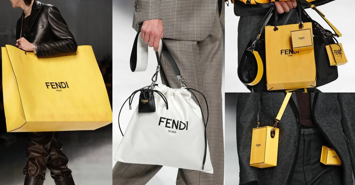購物紙袋、防塵套、包裝盒全變時髦包款!Fendi的男裝包款連女生都想要