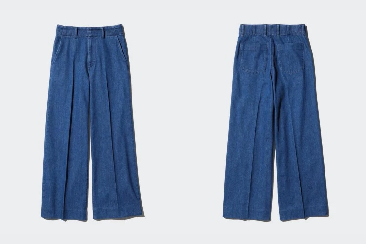 Uniqlo寬版牛仔褲，（商品編號：469819｜商品售價：NTD990）。