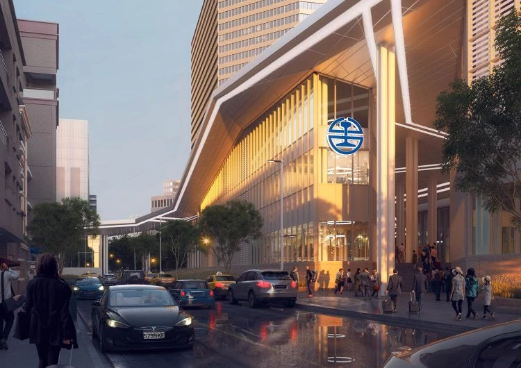 桃捷「長庚線」未來將串聯「桃園新車站」。該站由荷蘭知名建築團隊 Mecanoo 設計,整體建築以金屬質感屋頂呈現未來科技意象,並透過幾何切割與虛實交錯的窗面設計,呼應桃園作為國際機場城市的定位。站體內部規劃多元商業空間,包含咖啡廳、餐廳及零售商店等,兼具交通樞紐與城市生活機能,預計於 2030 年正式完工啟用。