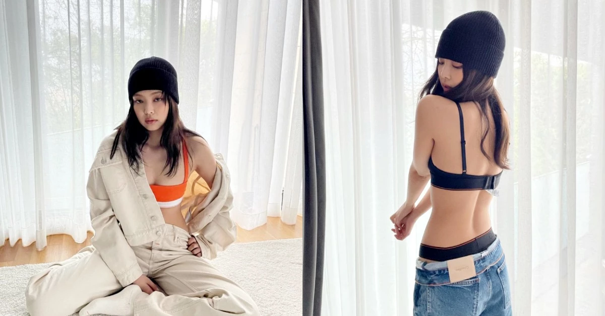 BLACKPINK Jennie 牛仔褲穿搭必備Calvin Klein內衣!外出、居家防疫穿都OK