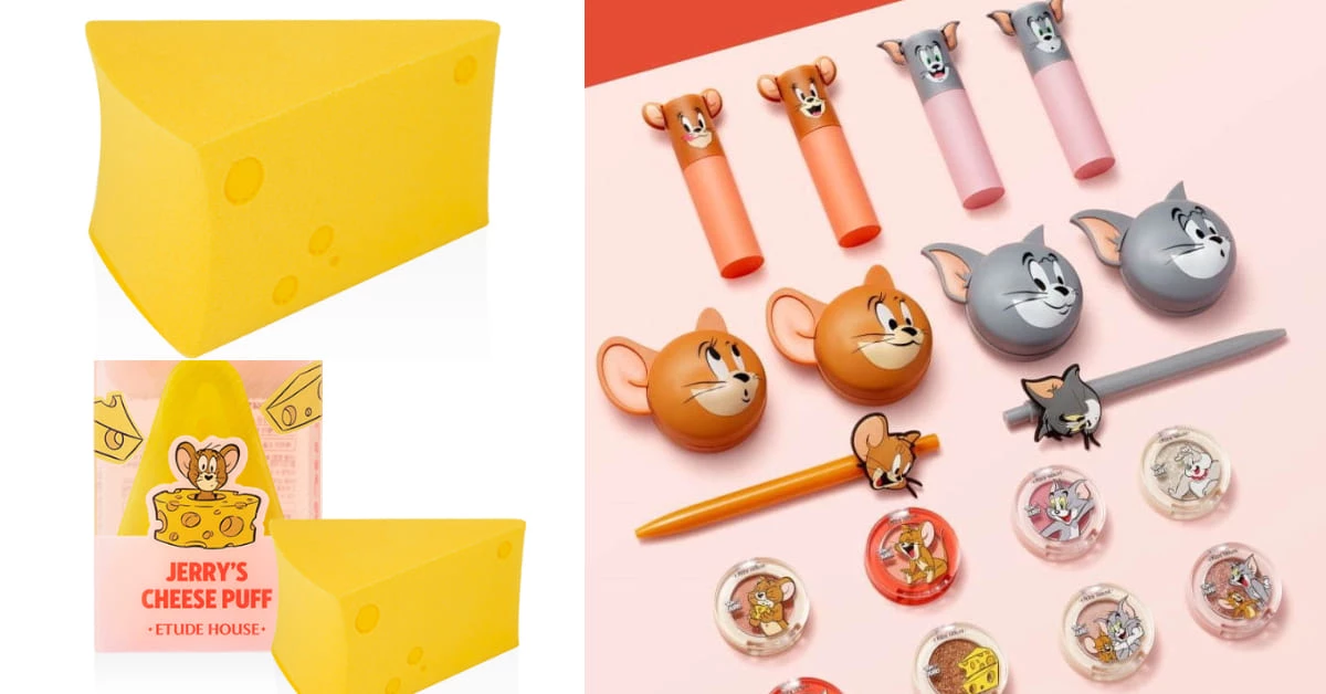 黃澄澄起司粉撲太可口!日本Etude House經典卡通聯名,一用還可能暴露年齡