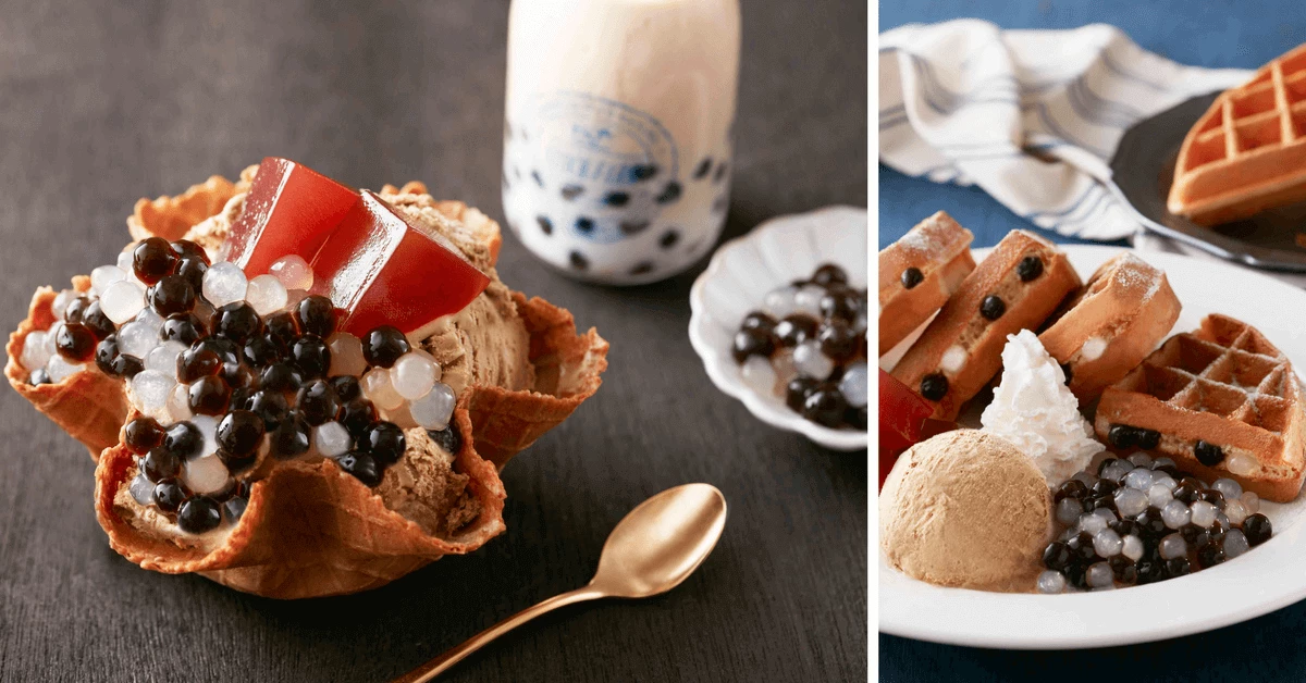 咬下酥脆鬆餅,夾心雙色珍珠在嘴裡迸發! COLD STONE推兩款珍珠甜品,黑糖與白玉搭上濃醇紅茶冰淇淋
