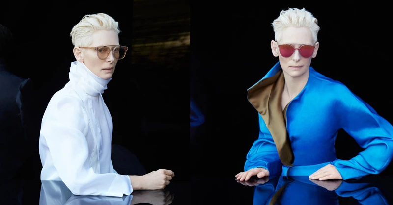Tilda Swinton X Gentle Monster聯名太陽眼鏡系列廣告。