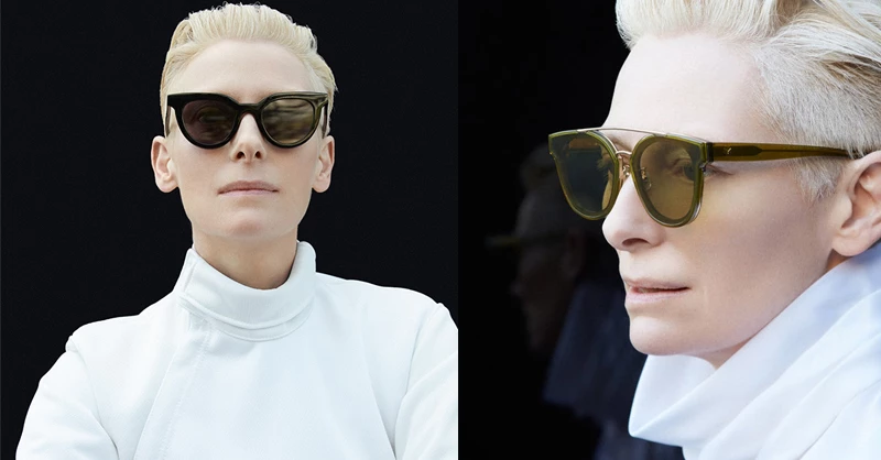 Tilda Swinton X Gentle Monster聯名太陽眼鏡系列廣告。