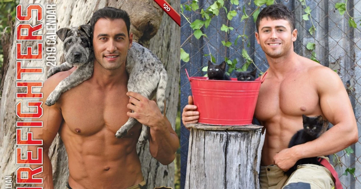 誰來幫我滅個火啊!2019消防猛男月曆,打火英雄露肌肉與小動物玩耍看得讓人心癢癢