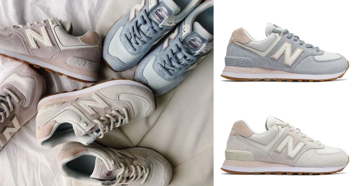 New Balance「櫻花奶茶粉」配色太夢幻!經典鞋型574粉色美翻天,女孩們準備包色