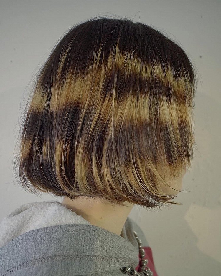 木紋染髮型推薦4：短鮑伯