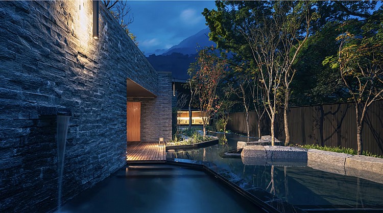 續日式旅館的款待精神,卻以現代建築語彙重新詮釋自然與空間的對話