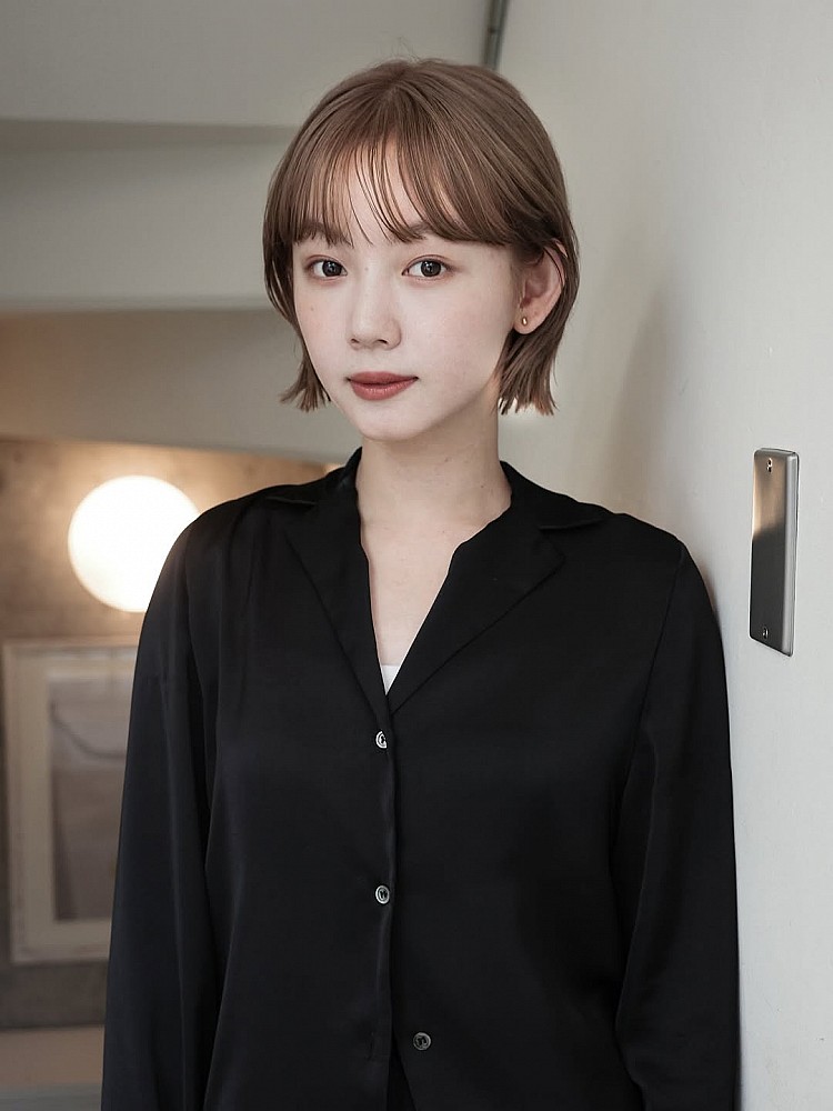 奶茶棕髮色造型推薦3:日系短髮