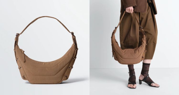 極簡控必備Lemaire這款Soft Game尼龍可頌包，走的是中性實用路線，略帶絨感的尼龍帆布經防水處理，觸感柔和卻很耐用。