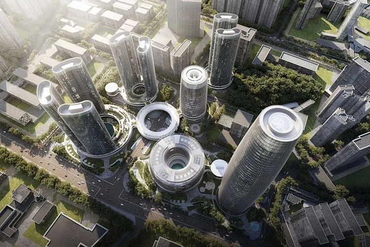 智慧型手機製造商 OPPO 在中國掀起一波建設熱潮，打造一系列大型設施，皆圍繞著「循環」與「互聯」的設計母題。包括一座常被暱稱為「無限環（Infinity Loop）」的研發辦公樓；一座位於深圳、由四棟相連、宛如鵝卵石般的未來感塔樓組成的總部（由札哈・哈蒂建築事務所設計）。整個計畫由 10 棟建築組成，其中 7 棟為塔樓，內含住宅與服務式公寓。