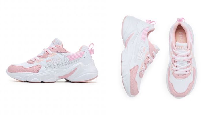 Fila推出這雙緞帶蛋糕運動鞋，以層層堆疊的厚底輪廓為亮點，結合隱藏式緞帶細節，讓甜美元素自然融入運動鞋設計之中。