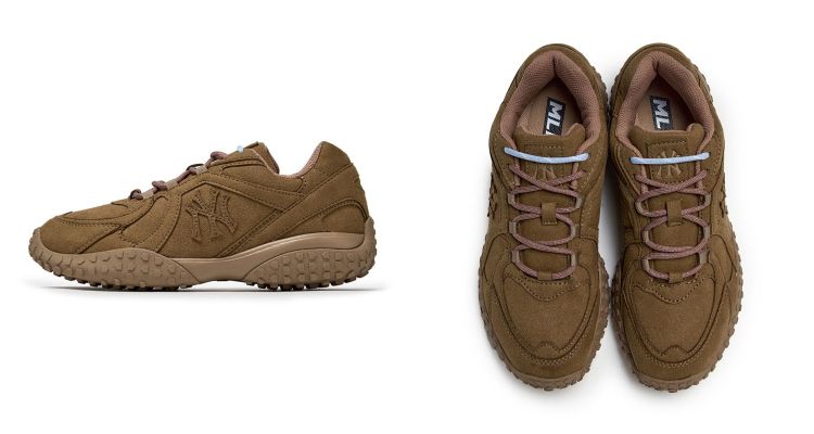 MLB將德訓鞋輪廓與品牌標誌性的運動語彙結合，這雙Trophy LOW紐約洋基隊以復古薄底為基礎，勾勒出更貼近日常穿搭的比例。