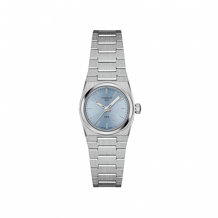 來自瑞士的天梭 Tissot 創立於1853年，以「創新、卓越、瑞士製造」為品牌核心。PRX 系列是品牌近年最受歡迎的復刻作品之一，全新推出的 25mm 版本，將經典的酒桶型錶殼重新演繹。