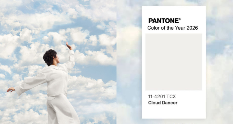 2026年Pantone代表色「雲舞白（Cloud Dancer White）」的誕生，不只意味著最新的色彩趨勢，更是時代情緒的回應。