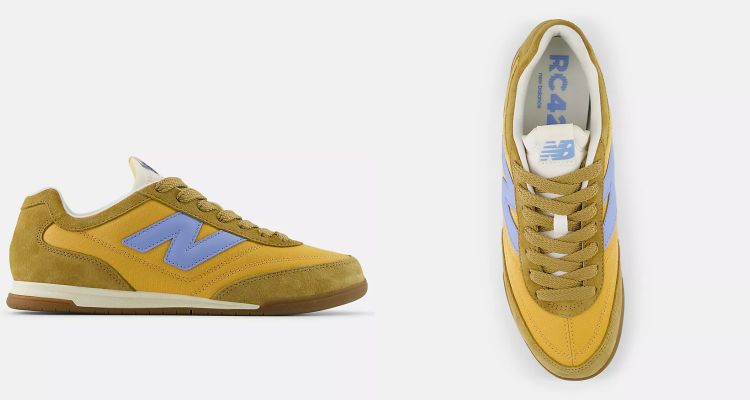 New Balance這雙RC42在熟悉的經典輪廓上加入更貼近當代的設計語言，打造出極簡的低筒外型。整體既保有德訓鞋的休閒氣息，又多了一份精緻感，無論搭配寬褲、西裝褲或裙裝都適合。