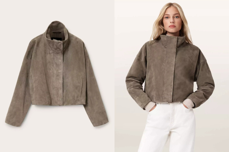 來自Allsaints的這款Ryder麂皮外套，採用柔軟上等麂皮，霧面質地低調卻耐看，將英倫式的俐落與不羈完美融合。