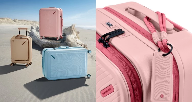 Samsonite Red全新推出Tolls Ocean系列延續品牌年輕、自由與自我表達的精神,系列主打三款療癒色:珊瑚Coral、水藍Aqua、沙色Sand,靈感取自自然界的柔光與海岸色調,呼應本季玫瑰粉、泡泡糖粉等溫柔色系。