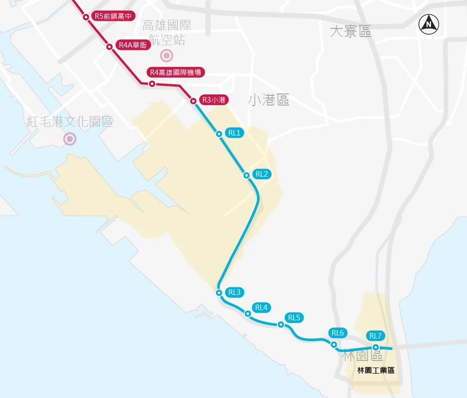 籌備多時的高雄捷運「紅線延伸林園線」(又稱「小港林園線」),近日已完成全線發包,持續施工中。這是一條全新的高雄捷運路線,起點位於紅線 R3「小港站」,並持續向南延伸,沿途經過沿海二路、沿海三路、中門路、沿海路四段及沿海路二段,最終抵達林園產業園區,進一步提升林園往返高雄市區的交通便利性。