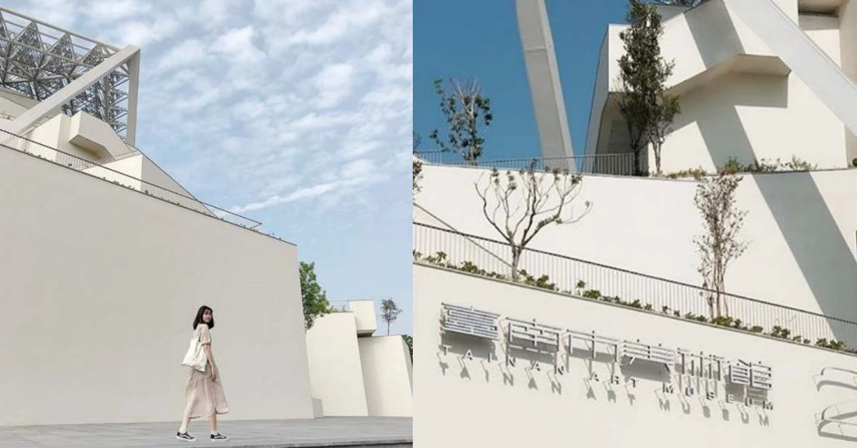 台南景點推薦!絕美純白五角形建築在「台南美術二館」,陽光灑下人人變網美!
