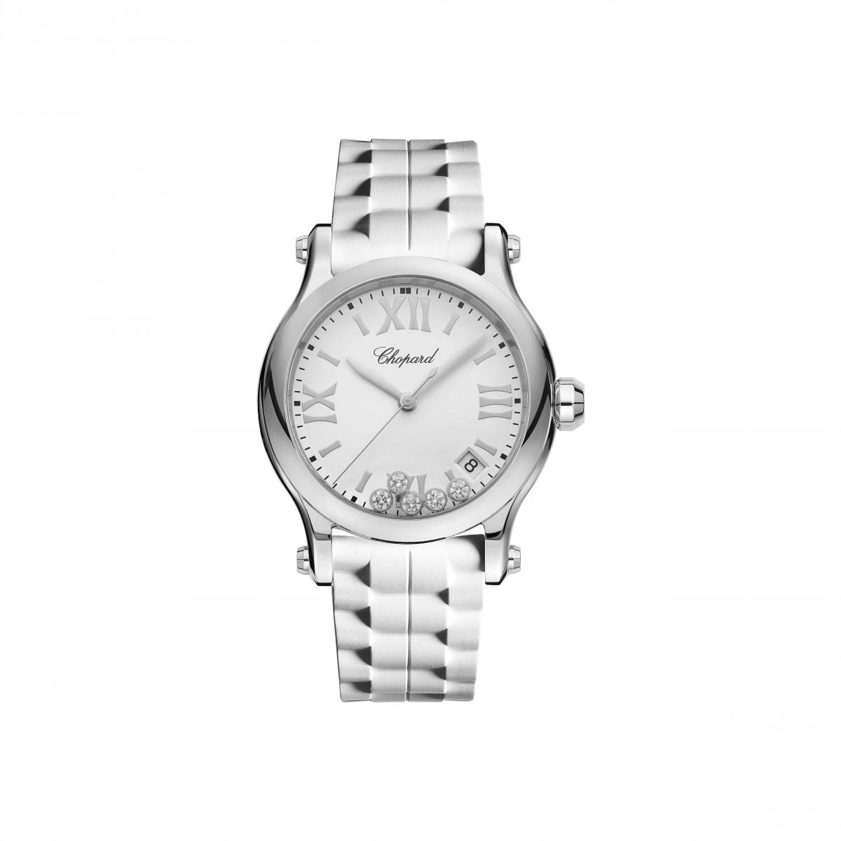Chopard 的 Happy Sport 系列一直是俏皮與高級感的代名詞。36毫米的錶徑,讓自由滑動的鑽石在藍寶石玻璃下恣意舞動,像是一首腕間的快樂舞曲。