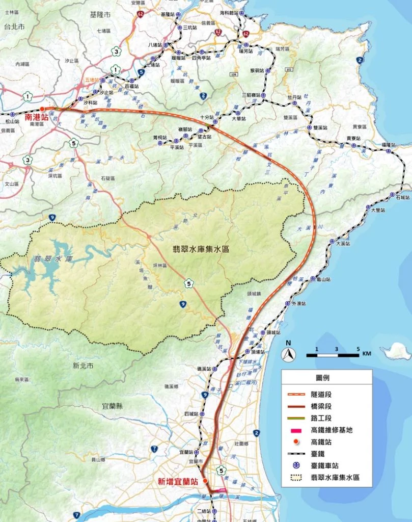 高鐵「宜蘭站」通車後，將大幅縮短與台北間的通勤時間。從宜蘭站至南港站約需 20 分鐘，宜蘭站至台北站約 27 分鐘。最大運能可達每小時 12 班列車，載運量約 1.8 萬人次。未來高鐵與台鐵將分工合作，共同提供台北至宜蘭的運輸服務，並引導部分原由樹林站始發的台鐵列車改由宜蘭站發車，以進一步紓解台鐵樹林至七堵間的路線容量瓶頸。