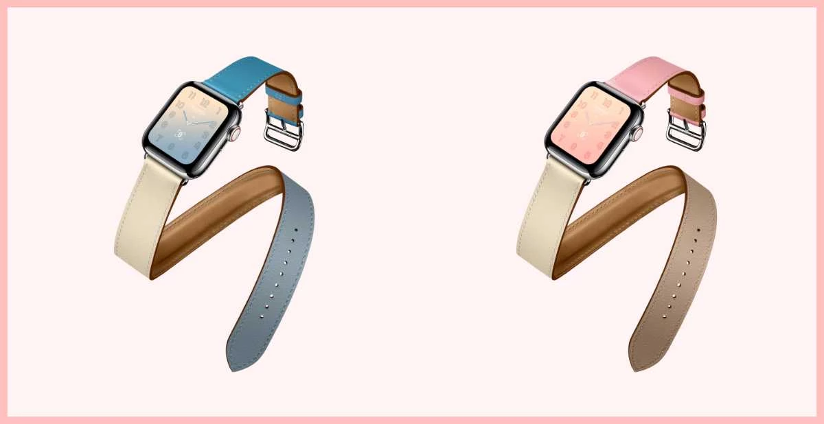 櫻花粉、漸層藍新色!愛馬仕Apple Watch第四代粉色系錶帶太夢幻