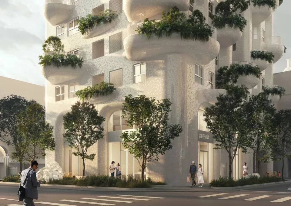 嶼 76 最大的亮點之一,就是邀請到國際知名建築團隊 MVRDV 設計。MVRDV 過去在台灣已有多項作品,包括屏東「佳樂水風景區改造計畫」、新竹「水岸市集」等,皆以其大膽、具實驗性的設計聞名。嶼 76 延續 MVRDV 強調「自然、有機」的核心理念,透過層層錯落的陽台、植栽與具有張力的建築開口,以柔和曲線形塑獨特量體。