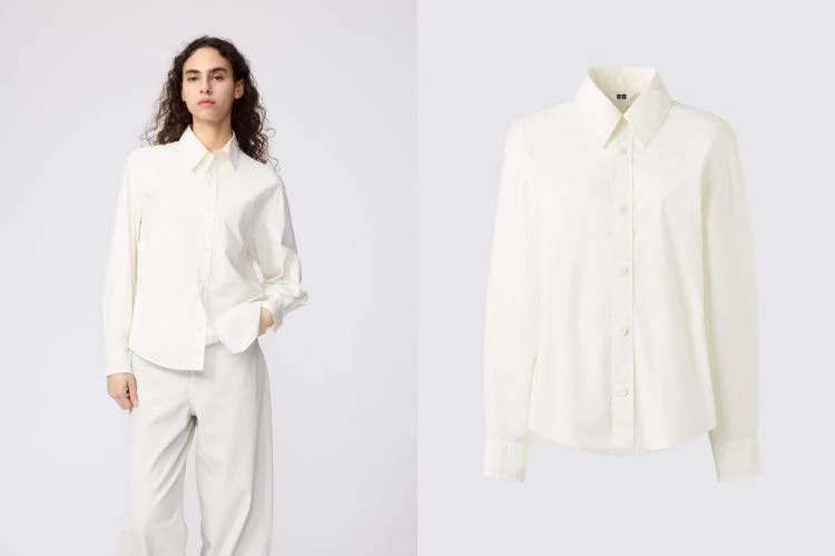 來自Uniqlo U系列的這款襯衫,以寬袖設計在標準版型中增添更多呼吸感,純棉府綢材質細膩而輕盈,質地挺括卻不失柔軟。