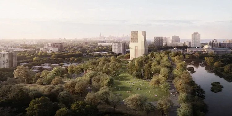 巴拉克・歐巴馬總統中心(Barack Obama Presidential Center)是一座以第 44 任美國總統命名的圖書館。其建築視覺核心為一座博物館塔樓,象徵「自草根向上的力量」,四個立面如同四隻手匯聚在一起。該中心鄰近芝加哥大學校園,並與多位重要藝術家合作;同時,芝加哥大學也將提供策劃、支持與合作。該中心亦屬於芝加哥公共圖書館新分館的一部分。