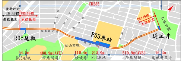 信義線東延段的行經路線極為簡潔：從紅線現有的象山站（R02）尾軌出發，沿著信義路六段往東，最終抵達福德街廣慈博愛園區前，設立新的廣慈／奉天宮站（R01）。