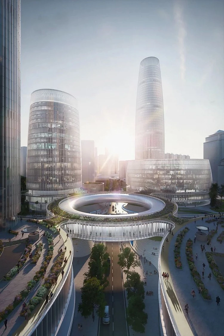 智慧型手機製造商 OPPO 在中國掀起一波建設熱潮,打造一系列大型設施,皆圍繞著「循環」與「互聯」的設計母題。包括一座常被暱稱為「無限環(Infinity Loop)」的研發辦公樓;一座位於深圳、由四棟相連、宛如鵝卵石般的未來感塔樓組成的總部(由札哈・哈蒂建築事務所設計)。整個計畫由 10 棟建築組成,其中 7 棟為塔樓,內含住宅與服務式公寓。